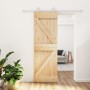 Sliding door with solid pine wood hardware 70x210 cm by , Doors - Ref: Foro24-3203082, Price: 212,39 €, Discount: %