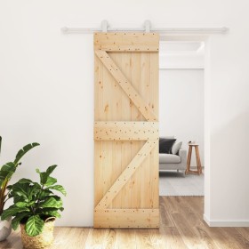 Sliding door with solid pine wood hardware 70x210 cm by , Doors - Ref: Foro24-3203082, Price: 204,47 €, Discount: %