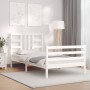 Estructura de cama con cabecero madera maciza blanco de , Camas y somieres - Ref: Foro24-3193887, Precio: 96,68 €, Descuento: %