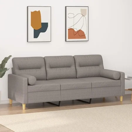 3-Sitzer-Sofa mit taupegrauen Stoffkissen 180 cm von , Sofas - Ref: Foro24-3200836, Preis: 268,27 €, Rabatt: %