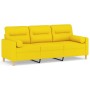 Sofá de 3 plazas con cojines tela amarillo claro 180 cm de , Sofás - Ref: Foro24-3200834, Precio: 290,25 €, Descuento: %