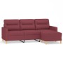 Sofá de 3 plazas con taburete de tela rojo tinto 180 cm de , Sofás - Ref: Foro24-3201079, Precio: 357,01 €, Descuento: %