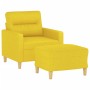 Sillón con taburete tela amarillo claro 60 cm de , Sofás - Ref: Foro24-3201070, Precio: 216,31 €, Descuento: %