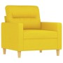 Sillón con taburete tela amarillo claro 60 cm de , Sofás - Ref: Foro24-3201070, Precio: 216,31 €, Descuento: %