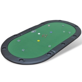 Tablero de póker plegable para 10 jugadores verde de vidaXL, Mesas de juego y de póquer - Ref: Foro24-80135, Precio: 119,77 €...