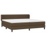 Box spring bed with dark brown fabric mattress 200x200 cm by , Beds and slatted bases - Ref: Foro24-3126352, Price: 589,66 €,...