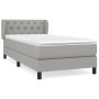 Box spring bed with light gray fabric mattress 80x200 cm by , Beds and slatted bases - Ref: Foro24-3126437, Price: 285,20 €, ...