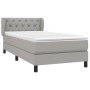 Box spring bed with light gray fabric mattress 80x200 cm by , Beds and slatted bases - Ref: Foro24-3126437, Price: 285,20 €, ...