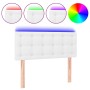 Cabecero con LED cuero sintético blanco 80x5x78/88 cm de , Cabeceros y pies de cama - Ref: Foro24-3121685, Precio: 50,30 €, D...