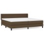 Cama box spring con colchón tela marrón oscuro 200x200 cm de , Camas y somieres - Ref: Foro24-3129820, Precio: 578,88 €, Desc...