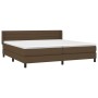 Cama box spring con colchón tela marrón oscuro 200x200 cm de , Camas y somieres - Ref: Foro24-3129820, Precio: 578,88 €, Desc...