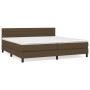 Box spring bed with dark brown fabric mattress 200x200 cm by , Beds and slatted bases - Ref: Foro24-3140164, Price: 586,39 €,...