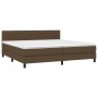 Box spring bed with dark brown fabric mattress 200x200 cm by , Beds and slatted bases - Ref: Foro24-3140164, Price: 586,39 €,...