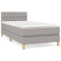 Box spring bed with light gray fabric mattress 80x200 cm by , Beds and slatted bases - Ref: Foro24-3140809, Price: 281,37 €, ...