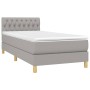 Cama box spring con colchón tela gris claro 80x200 cm de , Camas y somieres - Ref: Foro24-3140809, Precio: 279,47 €, Descuent...