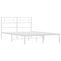 White metal bed frame with headboard 140x200 cm by , Beds and slatted bases - Ref: Foro24-355317, Price: 98,99 €, Discount: %