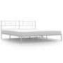 Estructura de cama de metal con cabecero blanco 180x200 cm de , Camas y somieres - Ref: Foro24-355320, Precio: 113,52 €, Desc...