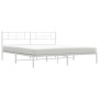 Estructura de cama de metal con cabecero blanco 180x200 cm de , Camas y somieres - Ref: Foro24-355320, Precio: 113,52 €, Desc...