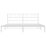 Estructura de cama de metal con cabecero blanco 180x200 cm de , Camas y somieres - Ref: Foro24-355320, Precio: 113,52 €, Desc...