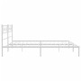 Estructura de cama de metal con cabecero blanco 180x200 cm de , Camas y somieres - Ref: Foro24-355320, Precio: 113,52 €, Desc...