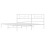 Estructura de cama de metal con cabecero blanco 180x200 cm de , Camas y somieres - Ref: Foro24-355320, Precio: 113,52 €, Desc...