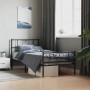 Bed frame with headboard and black metal footboard 80x200 cm by , Beds and slatted bases - Ref: Foro24-355472, Price: 62,99 €...