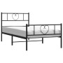 Bed frame with headboard and black metal footboard 80x200 cm by , Beds and slatted bases - Ref: Foro24-355472, Price: 62,99 €...