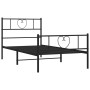 Bed frame with headboard and black metal footboard 80x200 cm by , Beds and slatted bases - Ref: Foro24-355472, Price: 62,99 €...