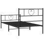 Bed frame with headboard and black metal footboard 80x200 cm by , Beds and slatted bases - Ref: Foro24-355472, Price: 62,99 €...