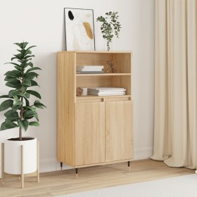 Aparador alto madera contrachapada color roble 60x36x110 cm de , Aparadores - Ref: Foro24-831479, Precio: 77,99 €, Descuento: %