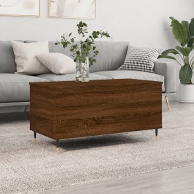 Mesa de centro madera contrachapada roble marrón 90x44,5x45 cm de , Mesas de centro - Ref: Foro24-830971, Precio: 68,99 €, De...