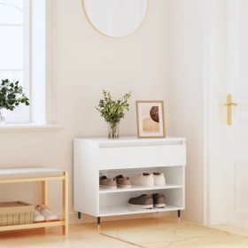 Shoe cabinet made of glossy white plywood, measuring 70x36x60 cm. by , Shoe racks and shoe organizers - Ref: Foro24-831430, P...