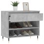 Mueble zapatero madera contrachapada gris hormigón 70x36x60 cm de , Zapateros y organizadores de calzado - Ref: Foro24-831432...