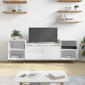 Mueble para TV madera contrachapada blanco brillo 160x35x55 cm de , Muebles TV - Ref: Foro24-831334, Precio: 66,99 €, Descuen...