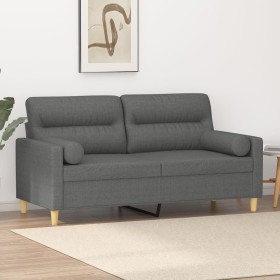 2-seater sofa with dark gray fabric cushions, 140 cm by , Sofas - Ref: Foro24-3200822, Price: 243,66 €, Discount: %