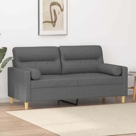 2-seater sofa with dark gray fabric cushions, 140 cm by , Sofas - Ref: Foro24-3200822, Price: 230,08 €, Discount: %