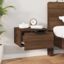 Wall-mounted bedside table in brown oak color, 34x30x20 cm by , Lockers and storage cabinets - Ref: Foro24-817091, Price: 31,...