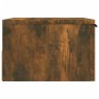 Wall-mounted bedside table in smoked oak color, 34x30x20 cm by , Lockers and storage cabinets - Ref: Foro24-817087, Price: 28...