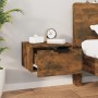 Wall-mounted bedside table in smoked oak color, 34x30x20 cm by , Lockers and storage cabinets - Ref: Foro24-817087, Price: 28...