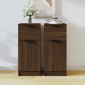 2 brown oak plywood sideboards 30x30x70 cm by , Sideboards - Ref: Foro24-817005, Price: 79,99 €, Discount: %