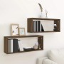 Cubic wall shelves 2 units oak wood brown 60x15x23 cm by , Shelves and shelves - Ref: Foro24-815930, Price: 31,76 €, Discount: %