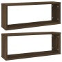 Cubic wall shelves 2 units oak wood brown 60x15x23 cm by , Shelves and shelves - Ref: Foro24-815930, Price: 31,76 €, Discount: %