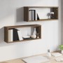 Cubic wall shelves 2 units oak wood brown 60x15x23 cm by , Shelves and shelves - Ref: Foro24-815930, Price: 31,76 €, Discount: %