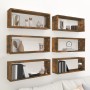 6 wall-mounted cubic shelves smoked oak wood 60x15x23cm by , Shelves and shelves - Ref: Foro24-815926, Price: 49,57 €, Discou...