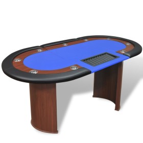 Poker table for 10 players, chip tray, and dealer area. by vidaXL, Game and poker tables - Ref: Foro24-80134, Price: 329,54 €...