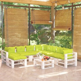 9-piece pallet garden furniture and pine wood cushions by , Garden sets - Ref: Foro24-3066230, Price: 719,99 €, Discount: %