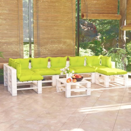 Muebles de jardín de palets 8 pzas con cojines madera de pino de , Conjuntos de jardín - Ref: Foro24-3066335, Precio: 571,99 ...