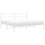 Metal bed frame with white headboard 180x200 cm by , Beds and slatted bases - Ref: Foro24-372330, Price: 101,46 €, Discount: %