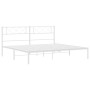 Metal bed frame with white headboard 180x200 cm by , Beds and slatted bases - Ref: Foro24-372330, Price: 101,46 €, Discount: %