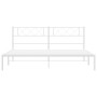 Metal bed frame with white headboard 180x200 cm by , Beds and slatted bases - Ref: Foro24-372330, Price: 101,46 €, Discount: %